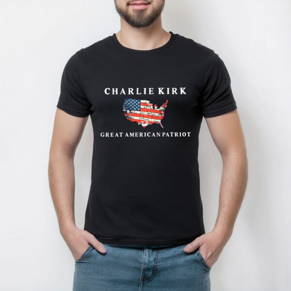 Charlie Kirk Great American Patriot Shirt – USA Flag Map Tee